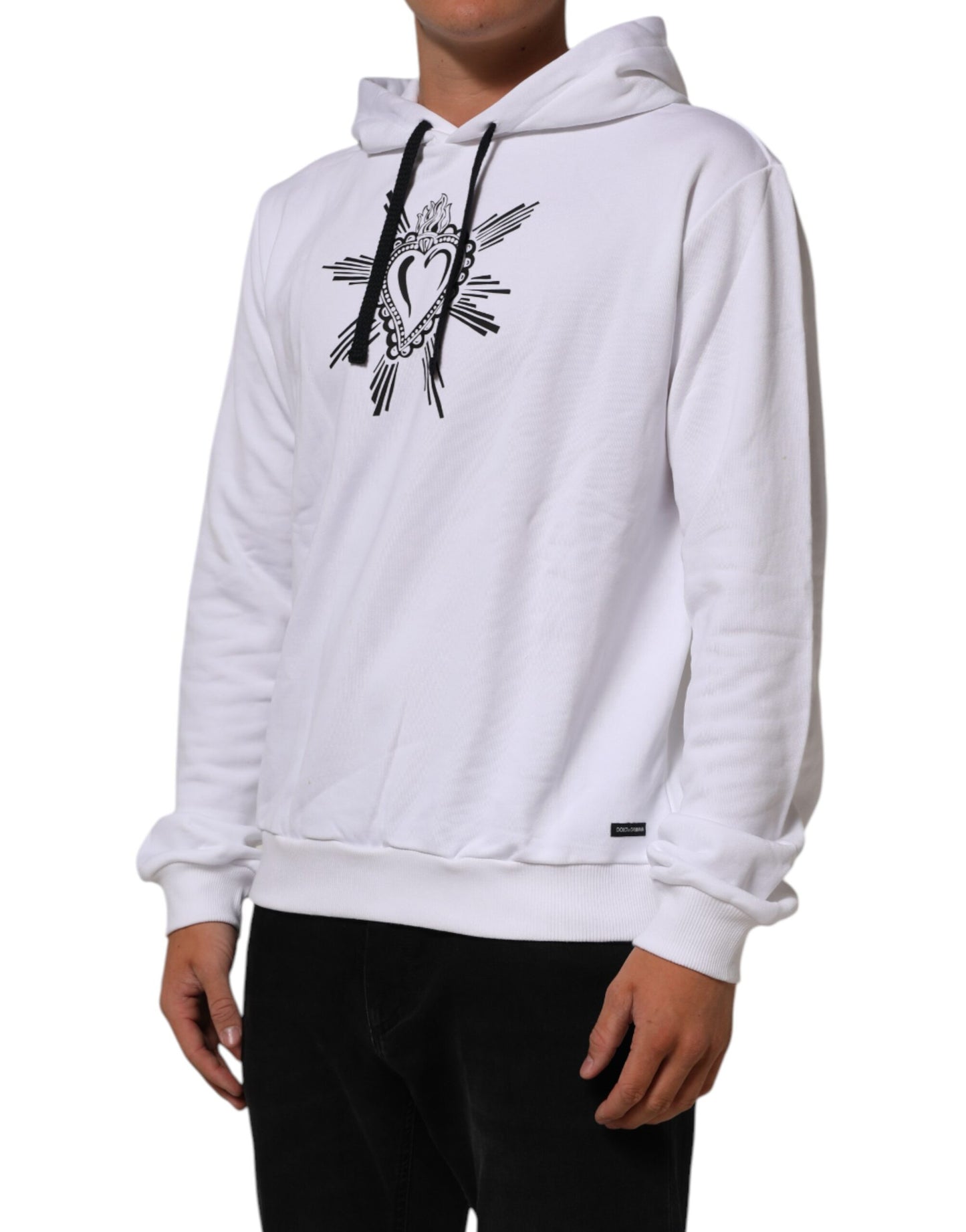Dolce & Gabbana Weißes Sacred Heart Sweatshirt mit Kapuze Pullover