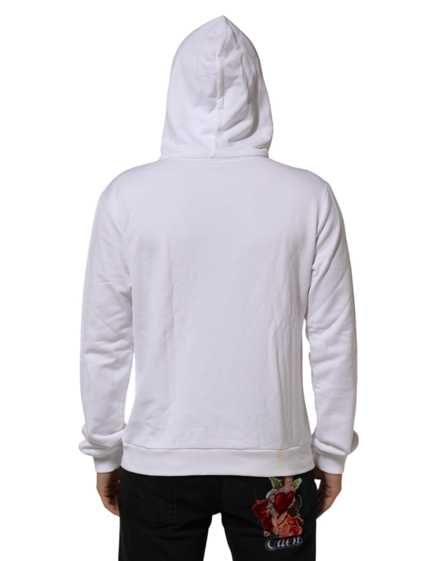 Dolce & Gabbana Weißes Sacred Heart Sweatshirt mit Kapuze Pullover