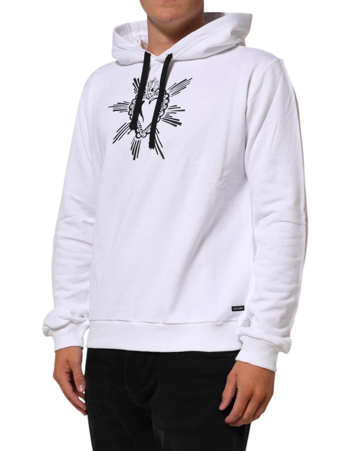 Dolce & Gabbana Weißes Sacred Heart Sweatshirt mit Kapuze Pullover