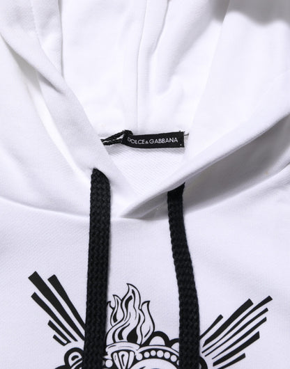 Dolce & Gabbana Weißes Sacred Heart Sweatshirt mit Kapuze Pullover
