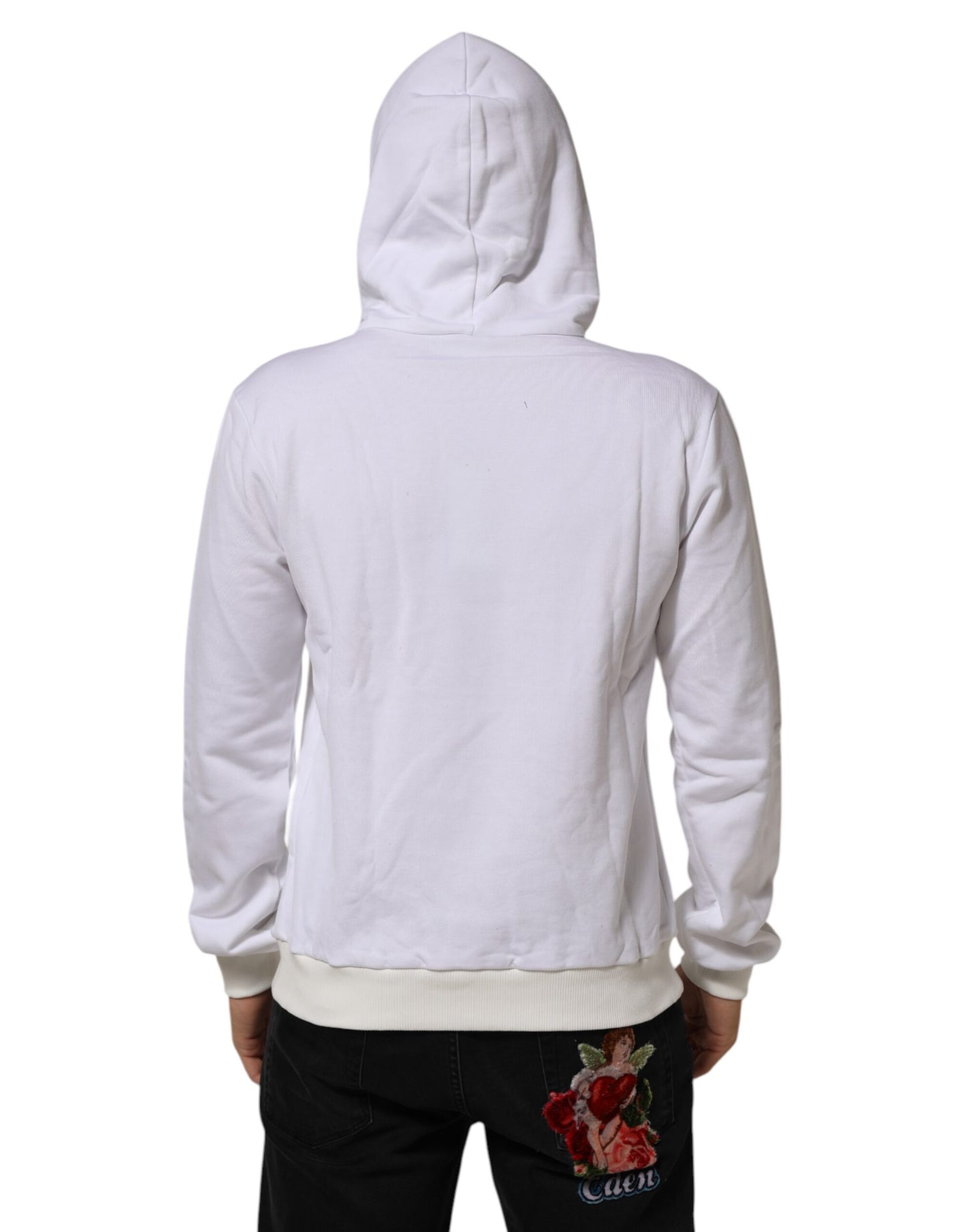 Dolce & Gabbana Weißes Sacred Heart Sweatshirt mit Kapuze Pullover