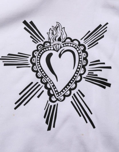 Dolce & Gabbana Weißes Sacred Heart Sweatshirt mit Kapuze Pullover