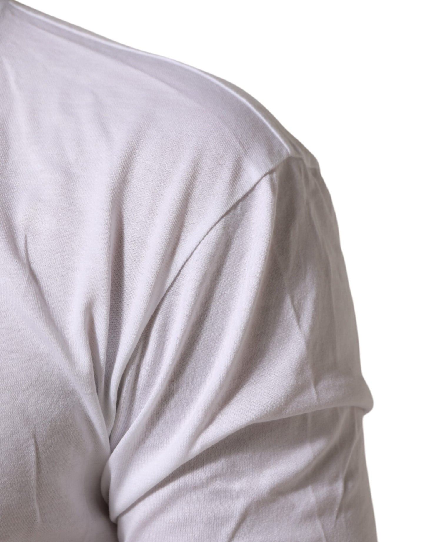Dolce & Gabbana Weißes Baumwoll-T-Shirt mit Kronenkönig-Stickerei