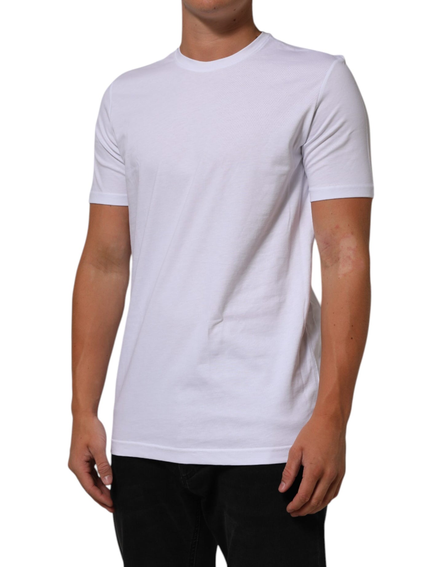 Dolce & Gabbana Weißes Baumwoll-Goodluck-2023-T-Shirt mit Rundhalsausschnitt