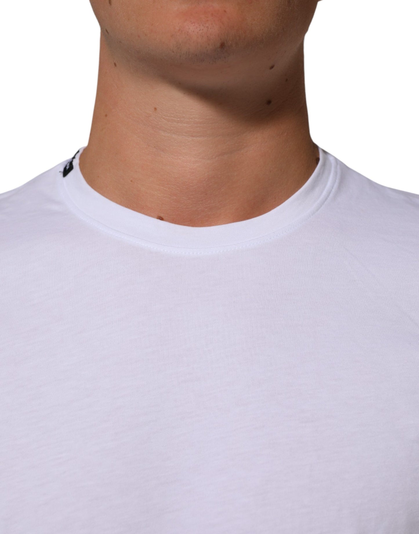 Dolce & Gabbana Weißes Baumwoll-Goodluck-2023-T-Shirt mit Rundhalsausschnitt