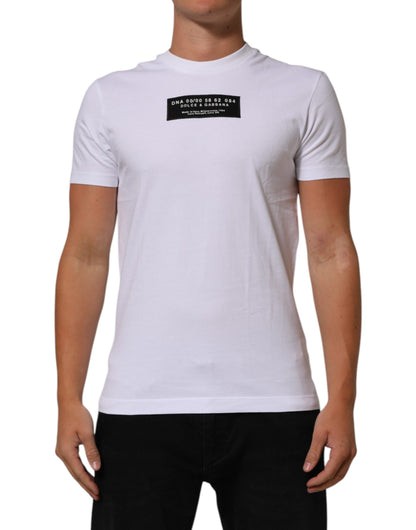 Dolce & Gabbana Weißes T-Shirt mit Rundhalsausschnitt und Logodruck aus Baumwolle für Männer