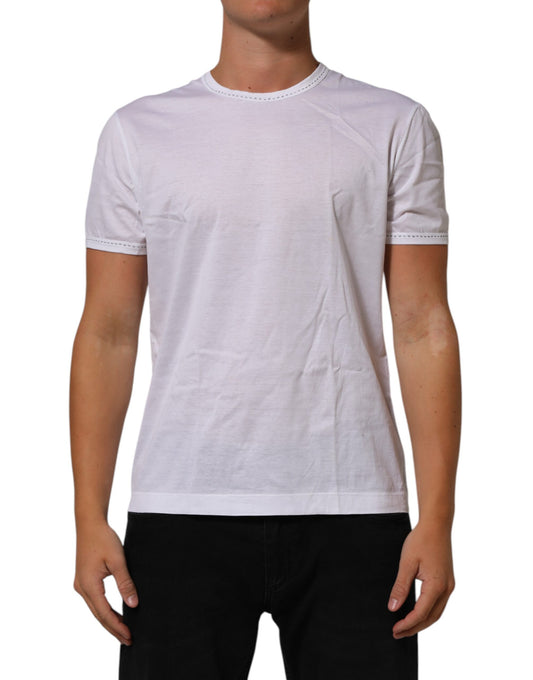Dolce & Gabbana Weißes Baumwoll-T-Shirt mit Rundhalsausschnitt und Unterwäsche