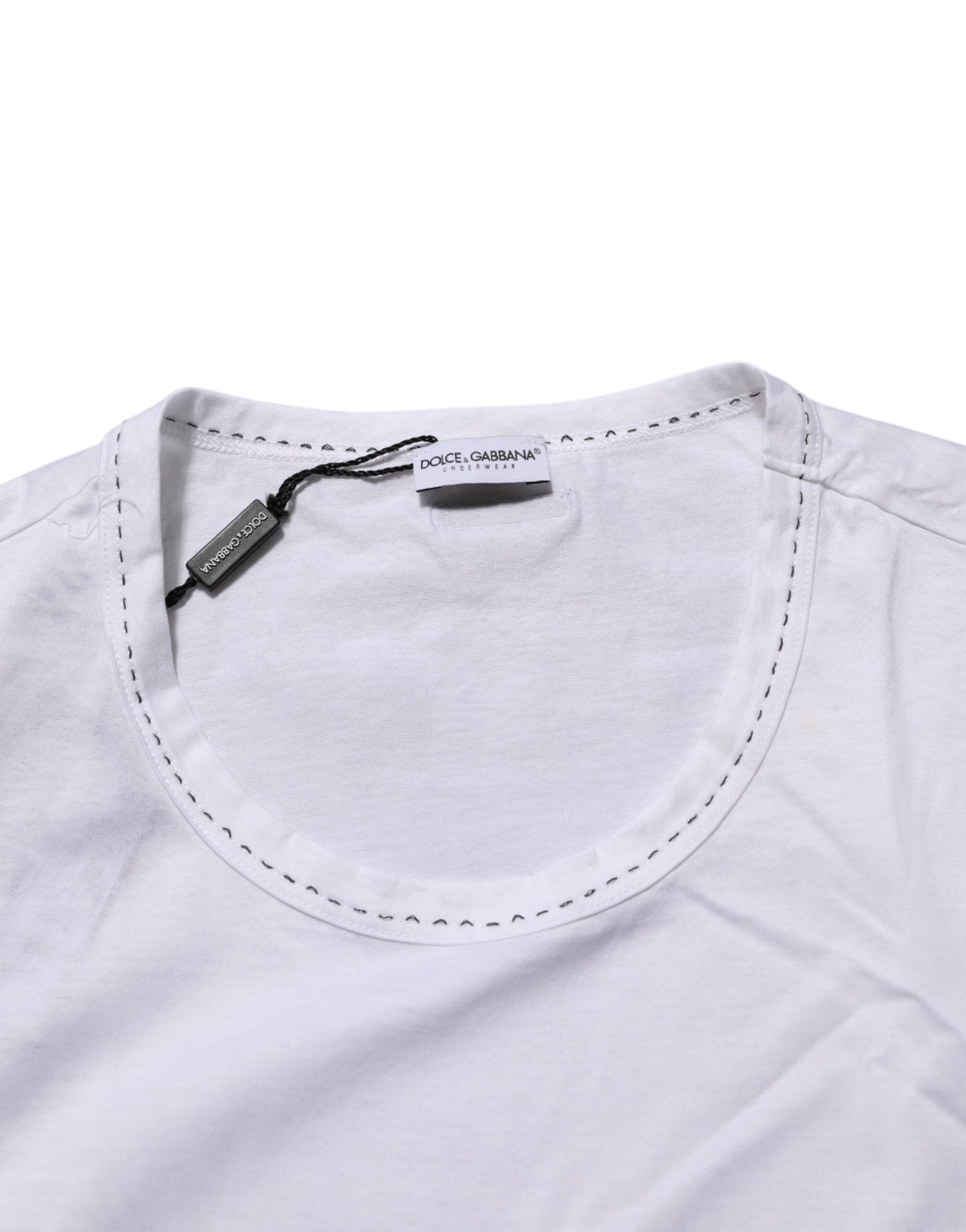 Dolce & Gabbana Weißes Baumwoll-T-Shirt mit Rundhalsausschnitt und Unterwäsche