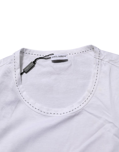 Dolce & Gabbana Weißes Baumwoll-T-Shirt mit Rundhalsausschnitt und Unterwäsche
