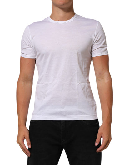 Dolce & Gabbana Weißes Baumwoll-T-Shirt mit Rundhalsausschnitt und Unterwäsche