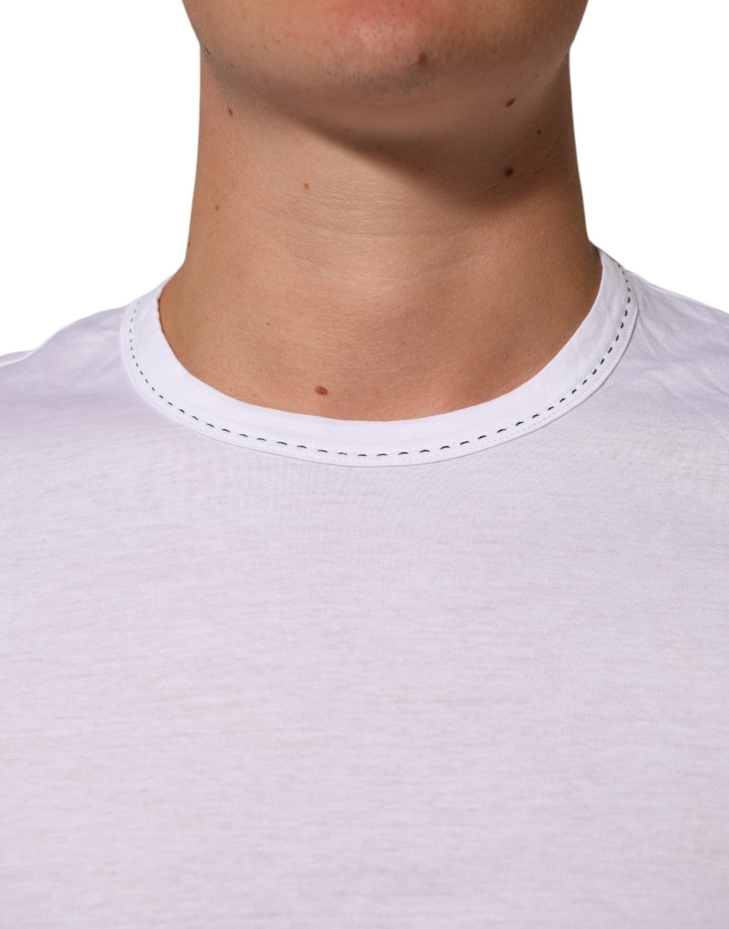 Dolce & Gabbana Weißes Baumwoll-T-Shirt mit Rundhalsausschnitt und Unterwäsche