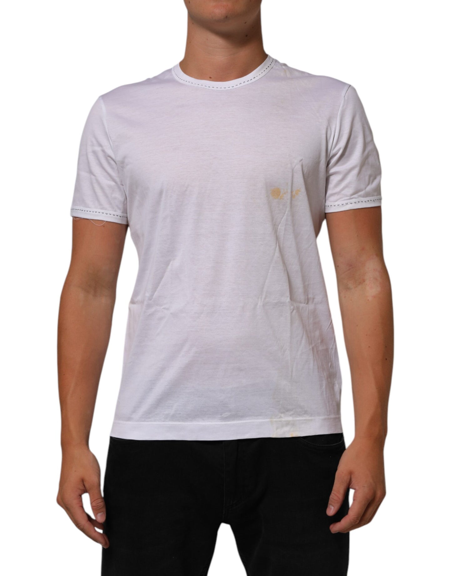 Dolce & Gabbana Weißes Baumwoll-T-Shirt mit Rundhalsausschnitt und Unterwäsche