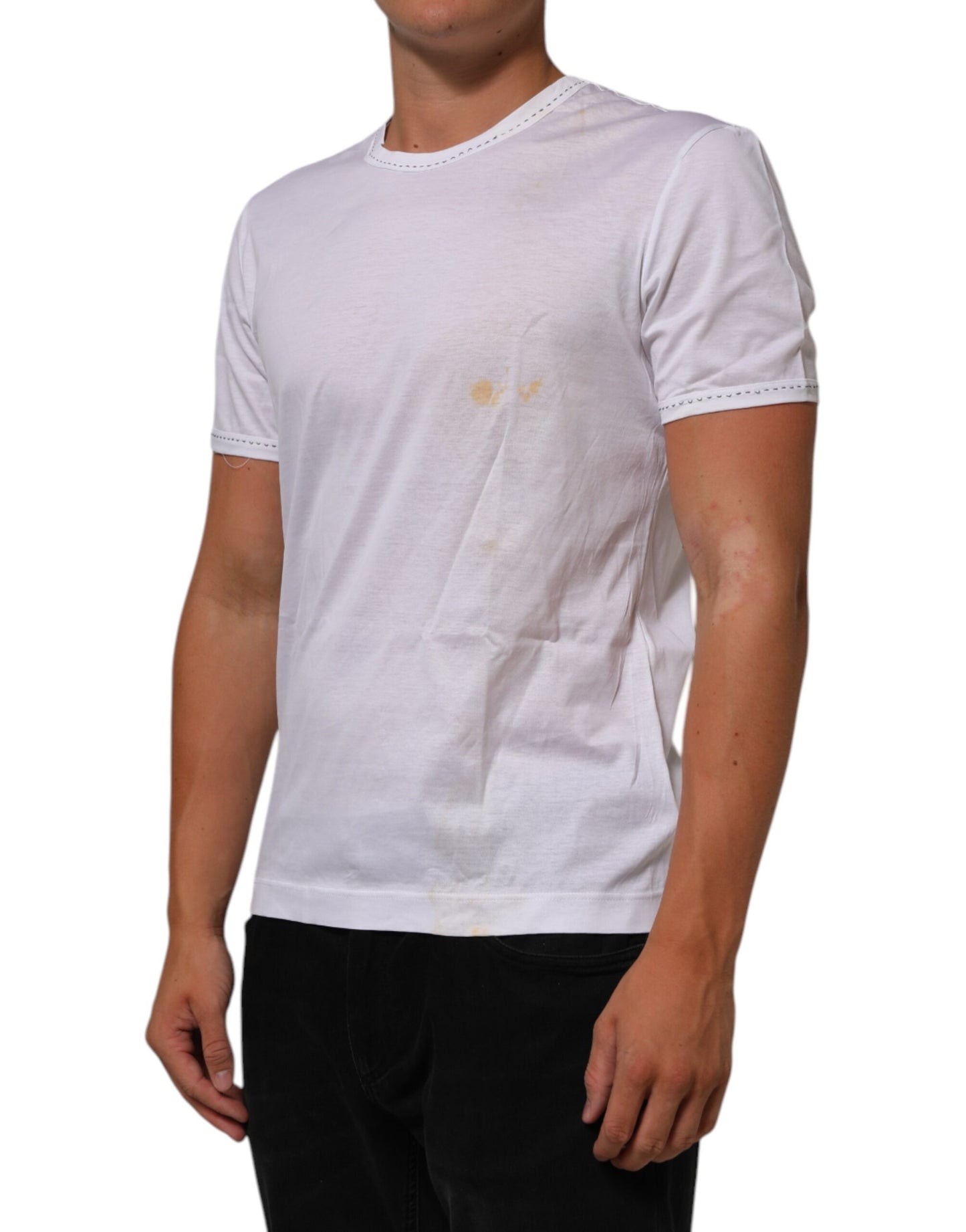 Dolce & Gabbana Weißes Baumwoll-T-Shirt mit Rundhalsausschnitt und Unterwäsche