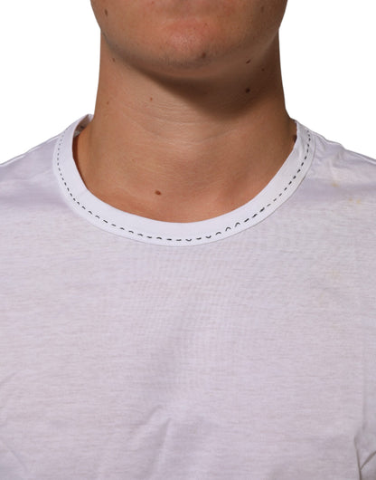 Dolce & Gabbana Weißes Baumwoll-T-Shirt mit Rundhalsausschnitt und Unterwäsche