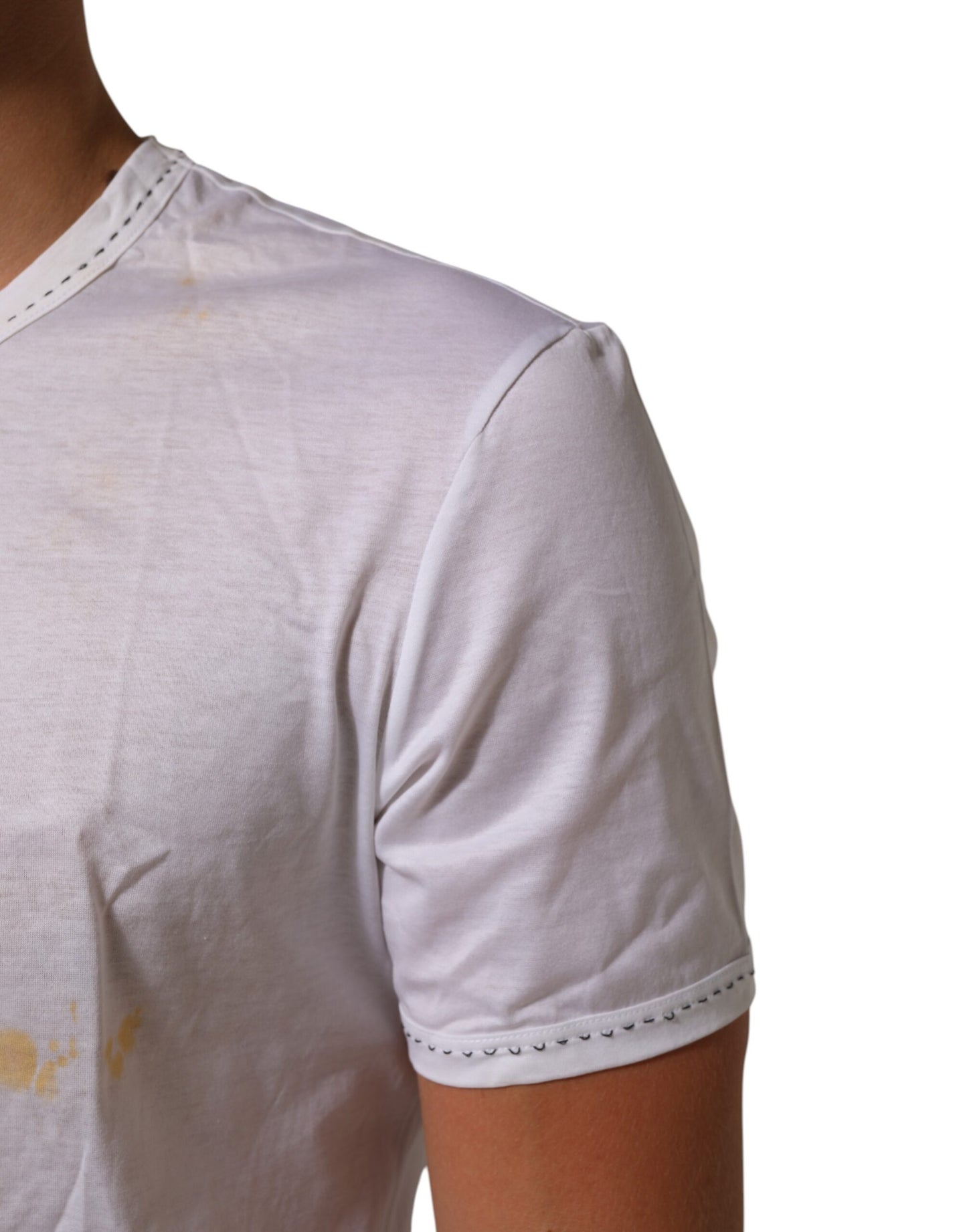 Dolce & Gabbana Weißes Baumwoll-T-Shirt mit Rundhalsausschnitt und Unterwäsche