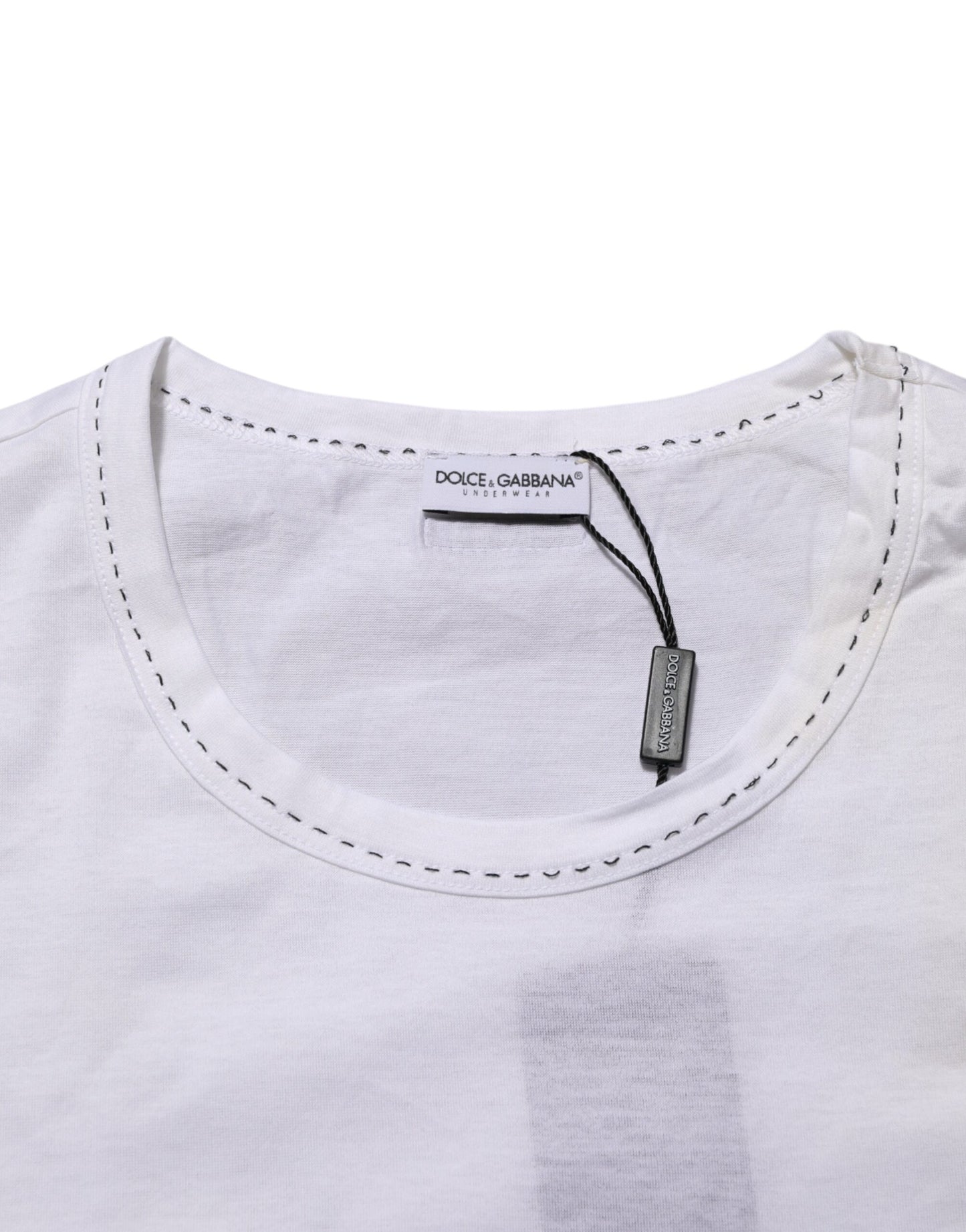 Dolce & Gabbana Weißes Baumwoll-T-Shirt mit Rundhalsausschnitt und Unterwäsche