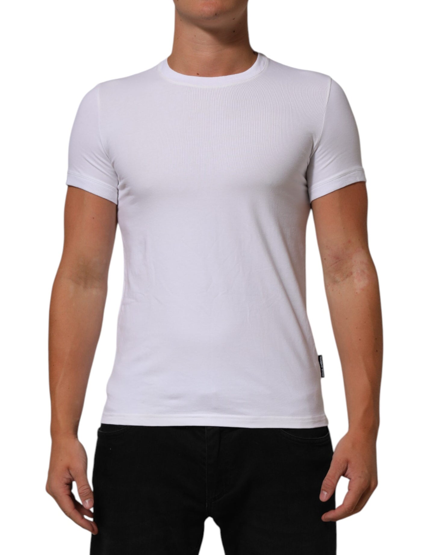 Dolce & Gabbana Weißes Baumwoll-T-Shirt mit Rundhalsausschnitt Unterwäsche