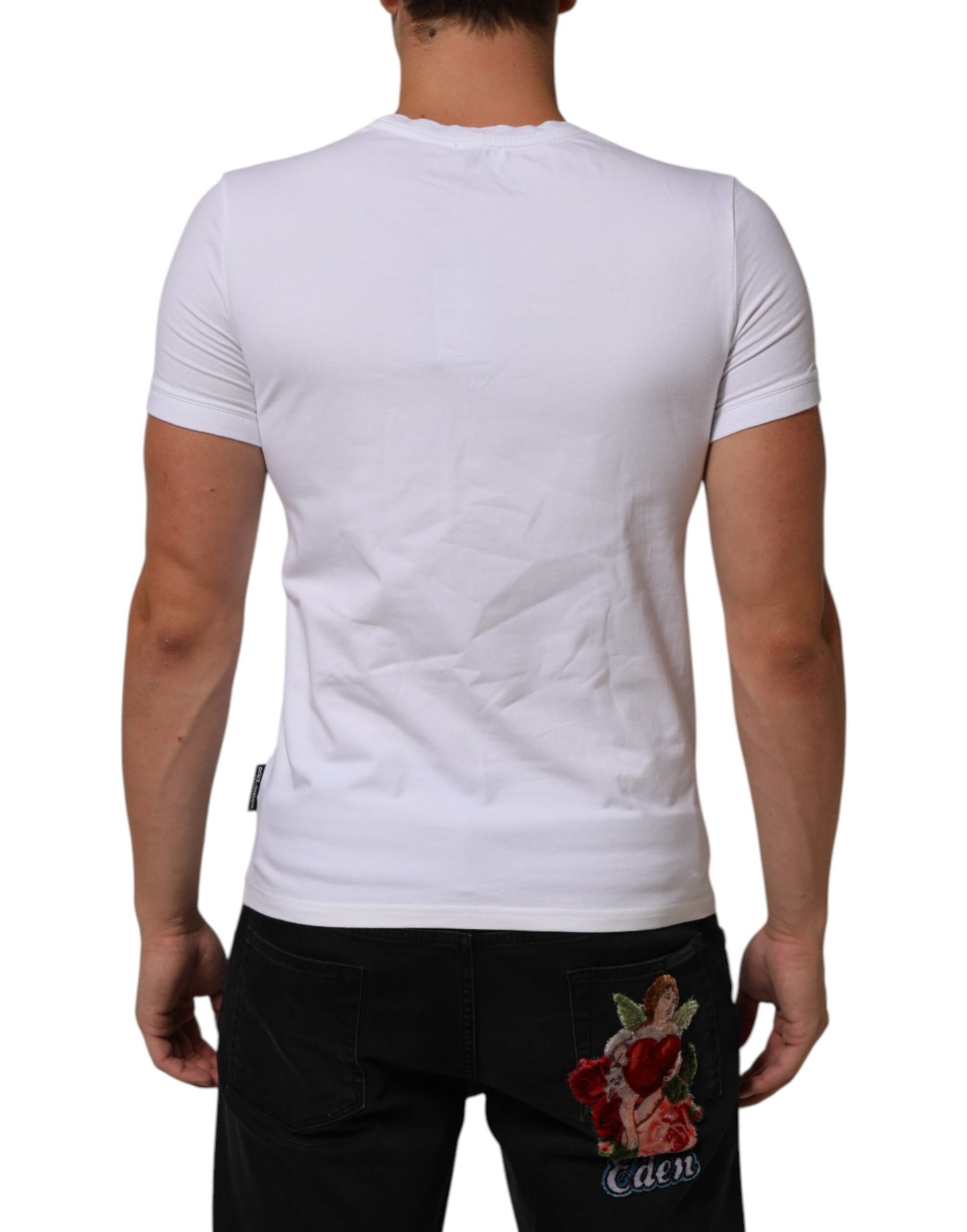 Dolce & Gabbana Weißes Baumwoll-T-Shirt mit Rundhalsausschnitt Unterwäsche