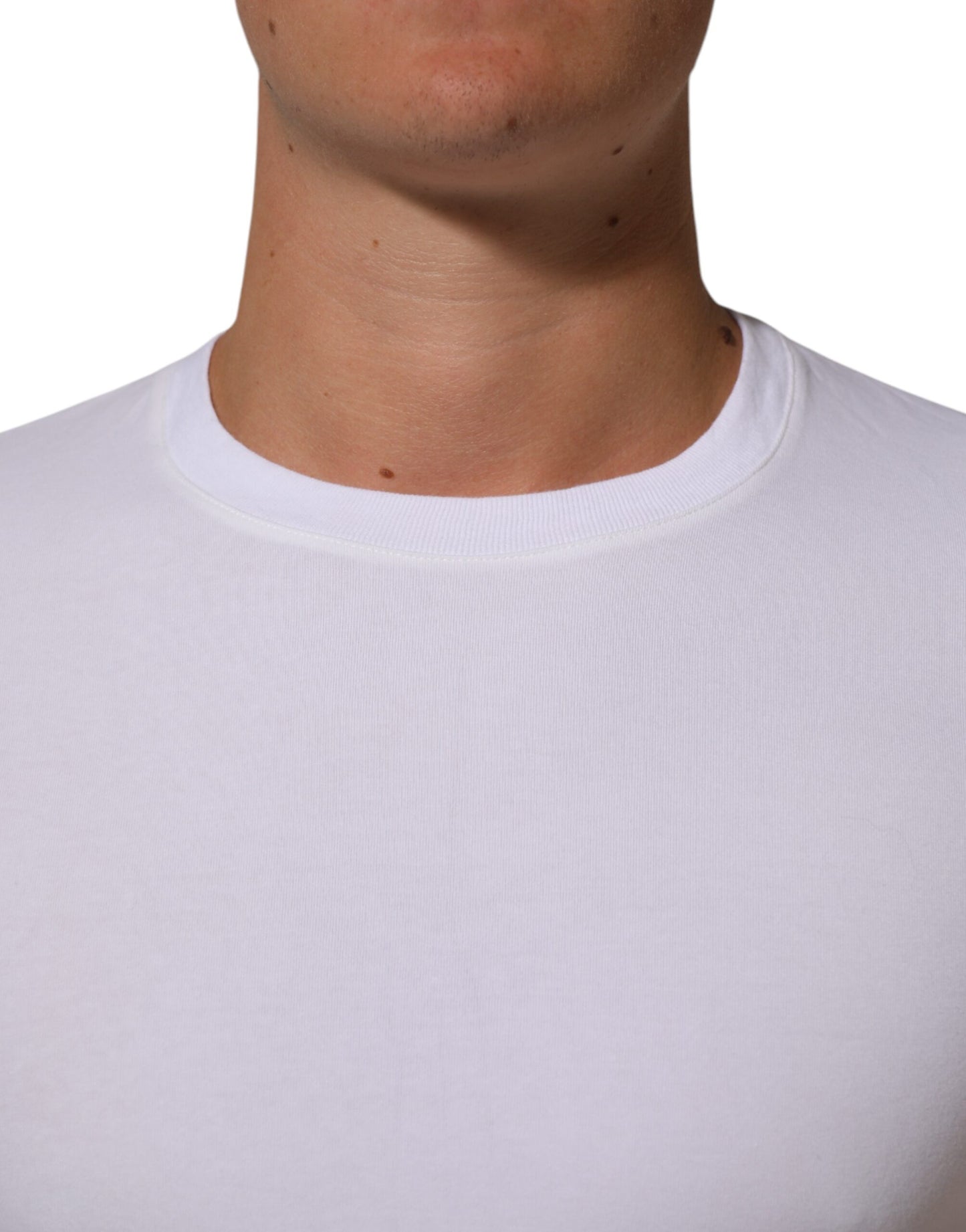 Dolce & Gabbana Weißes Baumwoll-T-Shirt mit Rundhalsausschnitt Unterwäsche