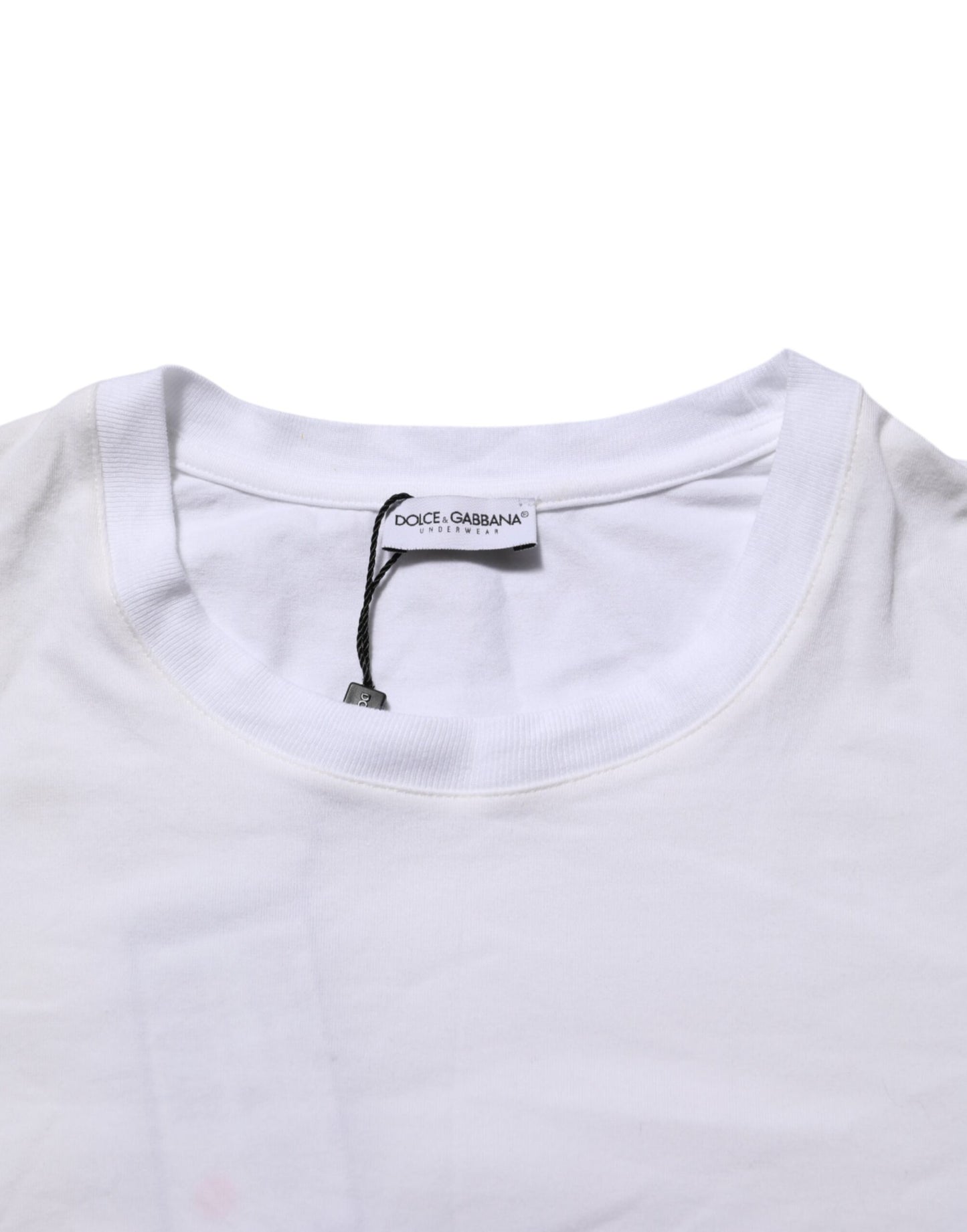 Dolce & Gabbana Weißes Baumwoll-T-Shirt mit Rundhalsausschnitt Unterwäsche