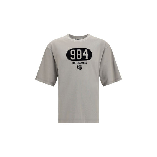 Dolce & Gabbana T-Shirt aus Baumwolle mit erhabenem Logo auf der Vorderseite