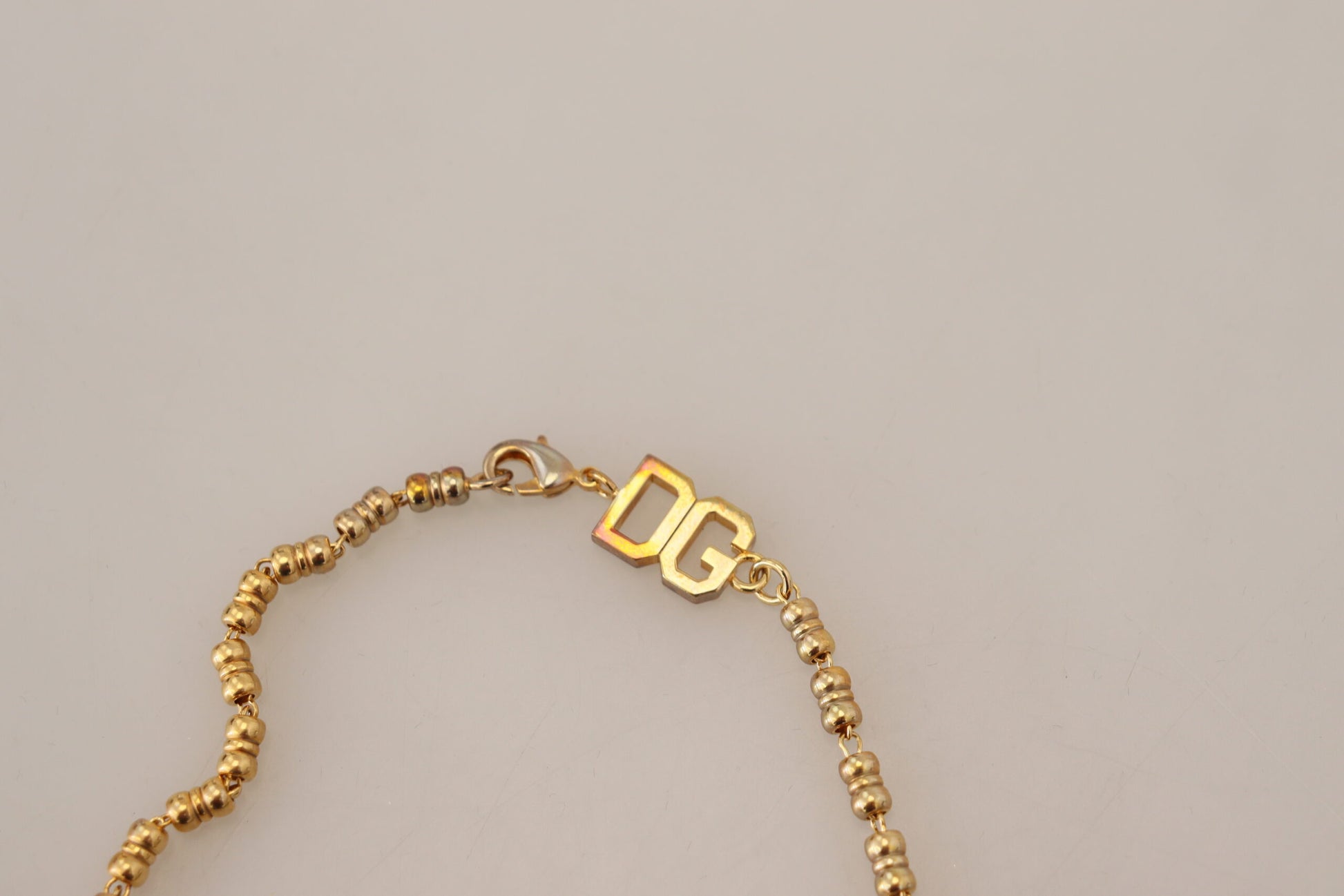 Dolce & Gabbana Gold Messing Kette SUPER PIG Anhänger Logo Halskette - LAAXA